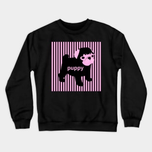 pink puppy,bulldog Crewneck Sweatshirt